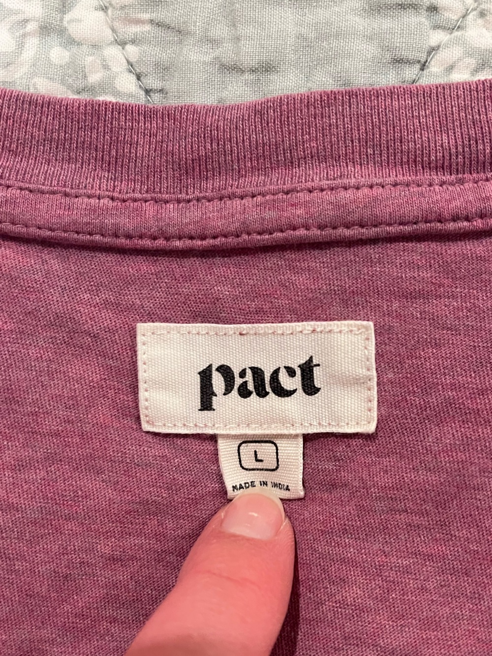 Pact Women's V-Neck Dress in Mauve - Picture 3 of 3